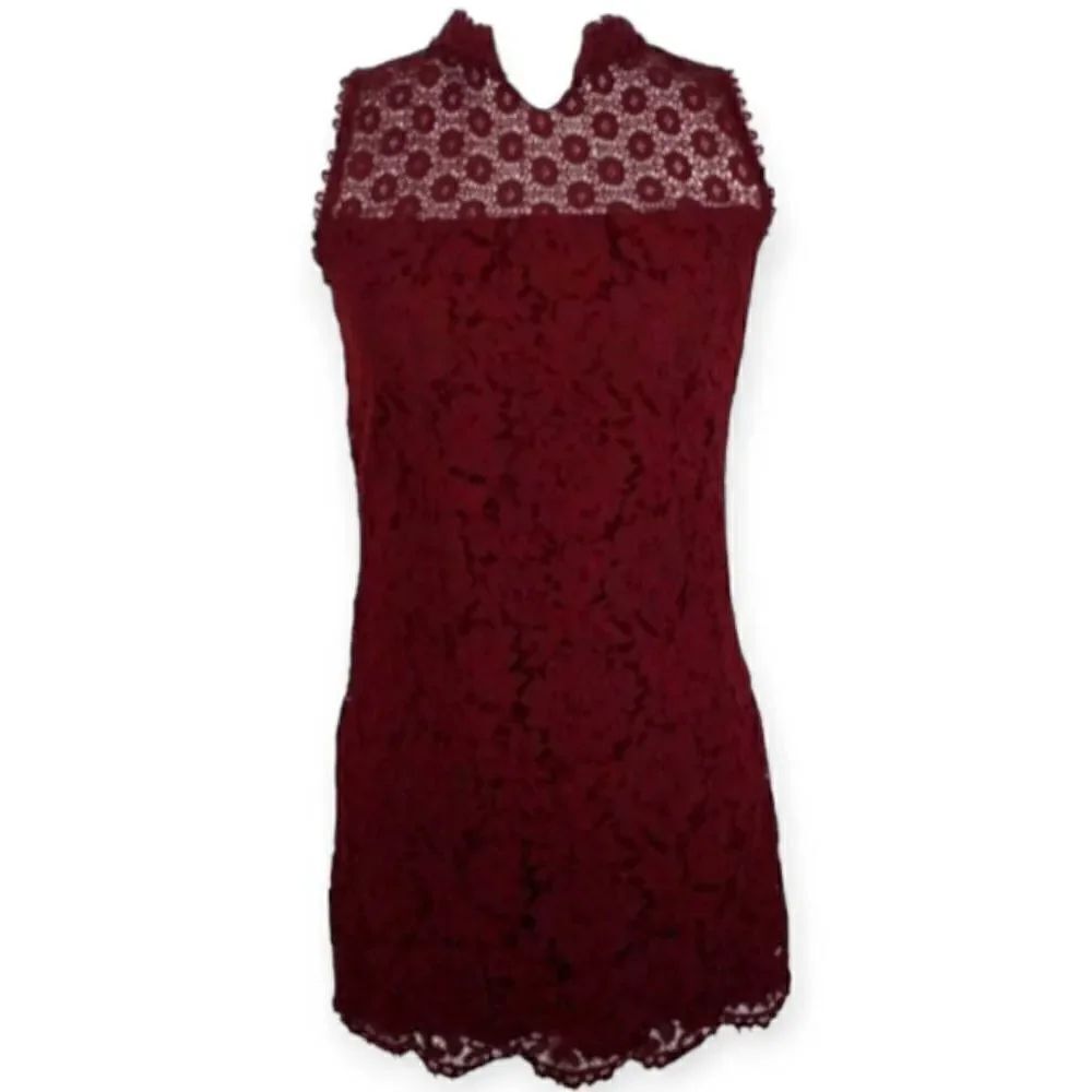 XHILARATION BURGUNDY LACE DRESS SZ.XS EUC
